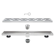 Linear Shower Drain 36" with Removable Grate,Brushed Polished 304 Stainless Steel Shower Drain,Floor Shower Drain with Hair Strainer, Adjustable Levelingft