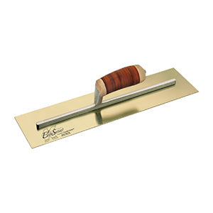 Kraft Tool Elite Series Five Star 16" x 5" Golden SS Finish Trowel w/ Leather Handle