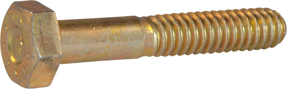 1 1/4-12 x 12 L9 Hex Cap Screw – Yellow Zinc Plated Domestic USA (8)