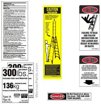 300 lb. Trestle Ladder Safety Labels