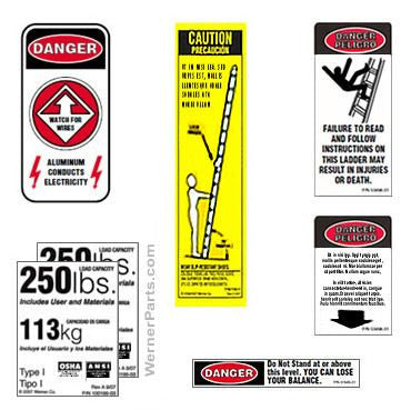 250 lb. Multiladder Safety Labels