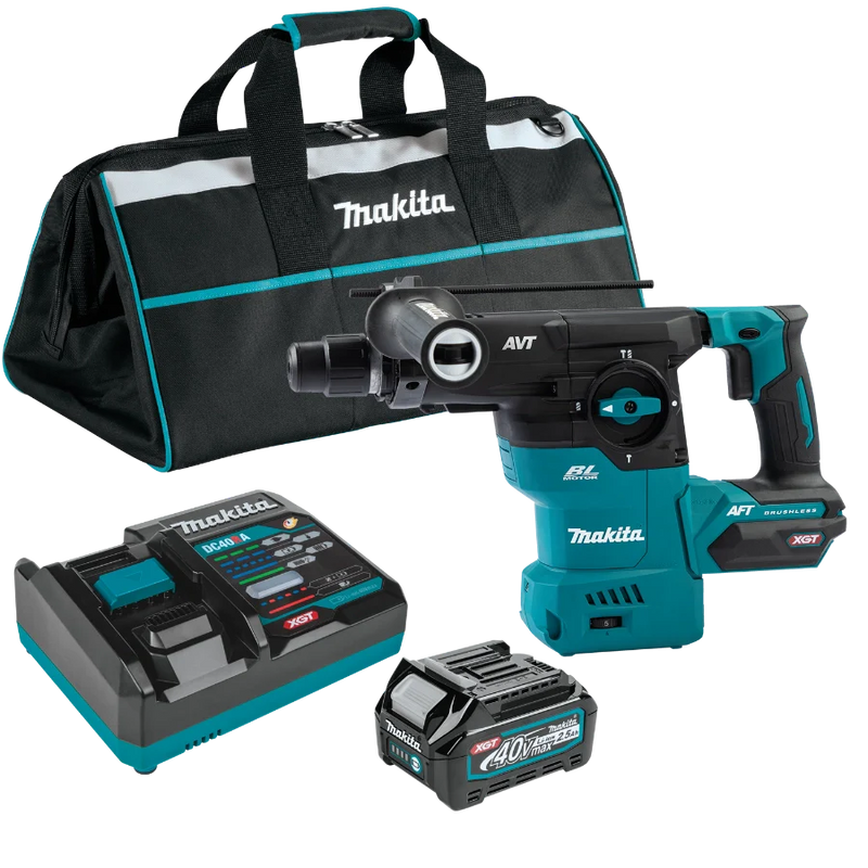 Makita GRH08M1 40V max XGT® Brushless Cordless 1‑3/16" SDS‑PLUS AVT® Rotary Hammer Kit, AFT®, AWS® Capable (4.0Ah)