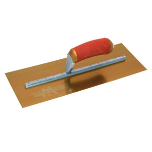 Marshalltown 12" X 5" PermaShape Golden Stainless Steel Finishing Trowel w/Curved DuraSoft Handle