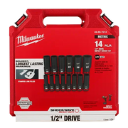 Milwaukee 49-66-7014 14 PC SHOCKWAVE Impact Duty™ 1/2" Drive Metric Deep 6 Point Socket Set