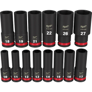 Milwaukee 49-66-7014 14 PC SHOCKWAVE Impact Duty™ 1/2" Drive Metric Deep 6 Point Socket Set