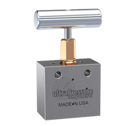 NV2A9H-60K-WO | 9/16" HP Female Needle Valve 2-Way Angle, Stainless Steel - 60K psi - Without Glands & Collars