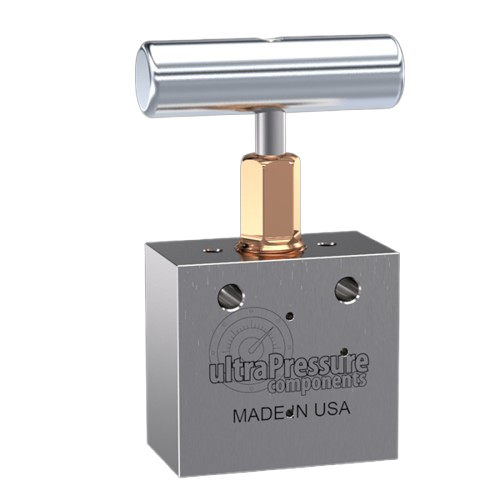 NV2A4H-30K-WO | 1/4" HP Female Needle Valve 2-Way Angle, Stainless Steel - 30K psi - Without Glands & Collars
