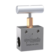 NV2S6H-30K-WO | 3/8" HP Female Needle Valve 2-Way Straight, Stainless Steel - 30K psi - Without Glands & Collars