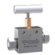 NV2S6H-30K | 3/8" HP Female Needle Valve 2-Way Straight, Stainless Steel - 30K psi