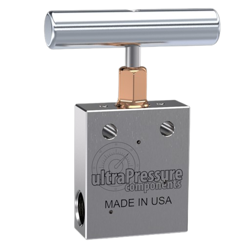 NV2S6M-20K-WO | 3/8" MP Female Needle Valve 2-Way Straight, Stainless Steel - 20K psi - Without Glands & Collars