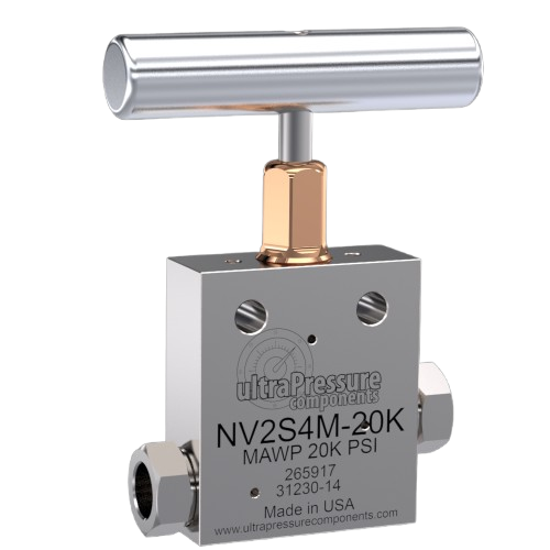 NV2S9M-20K | 9/16" MP Female Needle Valve 2-Way Straight, Stainless Steel - 20K psi