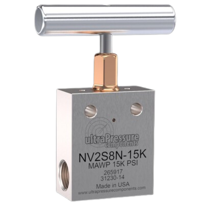 NV2S6N-15K | 3/8" NPT Female Needle Valve 2-Way Straight, Stainless Steel - 15K psi