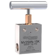 NV2S6N-15K | 3/8" NPT Female Needle Valve 2-Way Straight, Stainless Steel - 15K psi