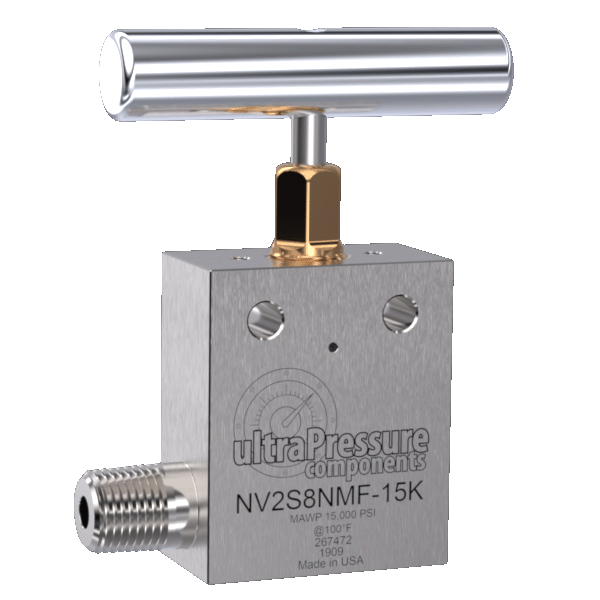 NV2S8NMF-15K | 1/2" NPT Male x Female Needle Valve 2-Way Straight, Stainless Steel - 15K psi