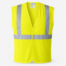 Hi-Vis Yellow Mesh Tearaway Safety Vest with 2” Reflective Strips and Pocket