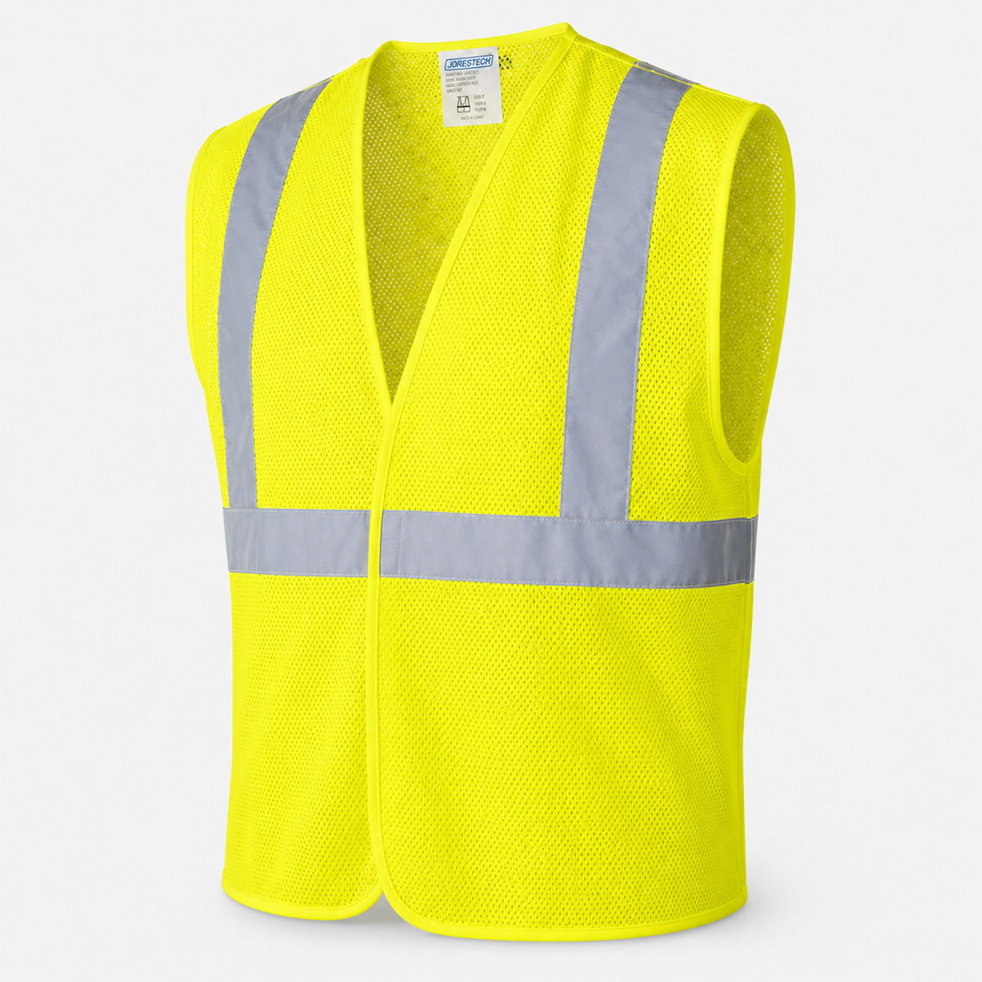 Hi-Vis Yellow Mesh Tearaway Safety Vest with 2” Reflective Strips and Pocket