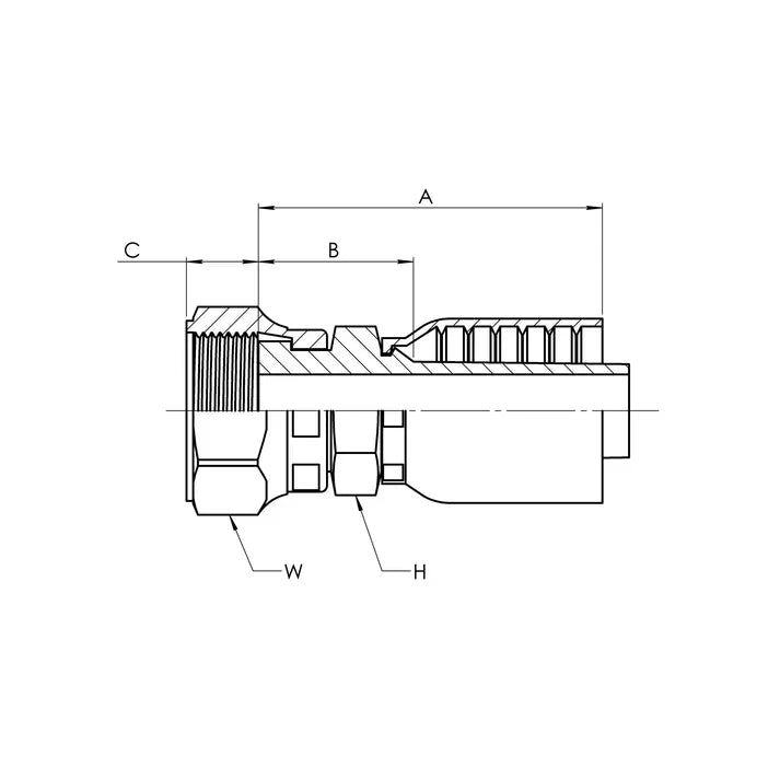 SS-43-08-08FFSS | 08 Hose - 08 FFSS Straight (Parker 43 Series Compatible), Stainless Steel