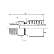 SS-43-06-06MP | 06 Hose - 06 MP Straight (Parker 43 Series Compatible), Stainless Steel