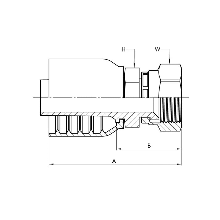 SS-73-16-16FJS | 16 Hose - 16 FJS Straight (Parker 73 Series Compatible), Stainless Steel