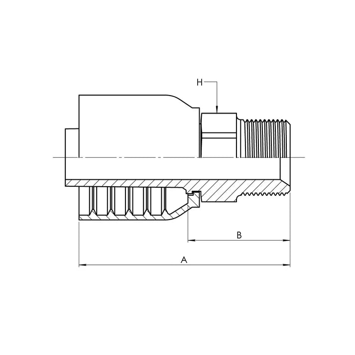 SS-73-16-16MP | 16 Hose - 16 MP Straight (Parker 73 Series Compatible), Stainless Steel