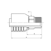 SS-73-12-12MP | 12 Hose - 12 MP Straight (Parker 73 Series Compatible), Stainless Steel
