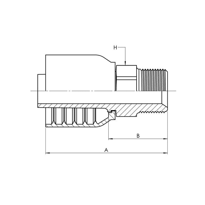 SS-73-20-20MP | 20 Hose - 20 MP Straight (Parker 73 Series Compatible), Stainless Steel