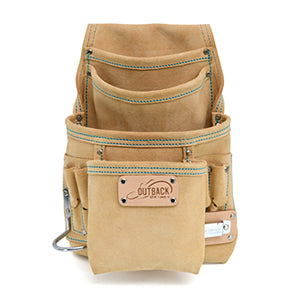 OX Trade 10-Pocket Tool/Fastener Pouch, Suede Leather