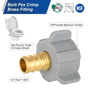 PEX-B Crimp 1/2" x 7/8" Female NPT Swivel Adapter (Lead Free)