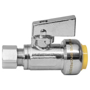 10 Pcs 1/2" Push Connect x 3/8" OD Compr. Unigold Push Fit Straight Stop Valve, 1/4 Turn (Lead Free)