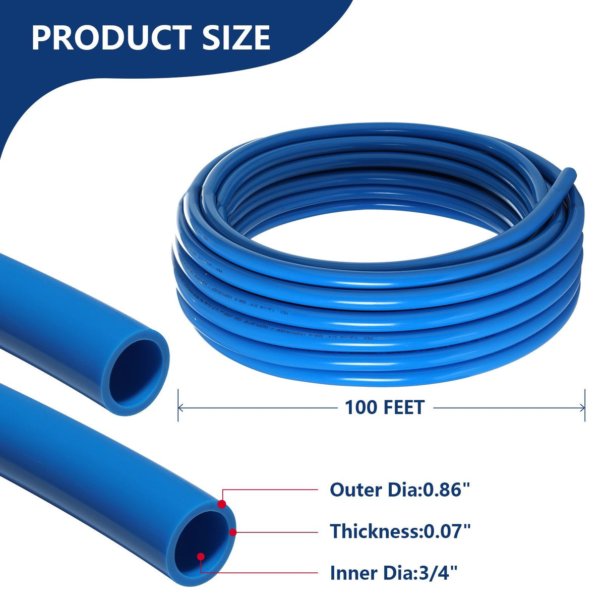 3/4" 100ft PEX-B Pipe (Blue & Cutter)