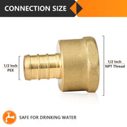PEX-B Crimp 1/2" PEX x 1/2" Female Threaded Adapter (Lead Free)