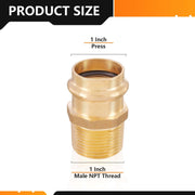 30 Pcs 1" Press x 1" Male Brass Adapter (Lead Free)