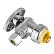 10 Pcs 1/2" Push Connect x 3/8" OD Compr. Angle Stop Valve, 1/4 Turn (Lead Free)