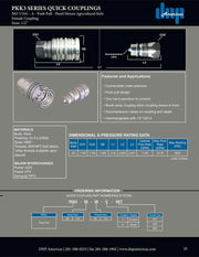 PKK3-08-08N-SAE | Standard push pull connect under pressure nipple, 1/2" body x 1/2" ( 3/4 UNF ) SAE female threads
