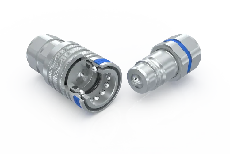 PKK3-08-08C-SAE | Standard push pull connect under pressure coupling, 1/2" body x 1/2" ( 3/4 UNF ) SAE female threads