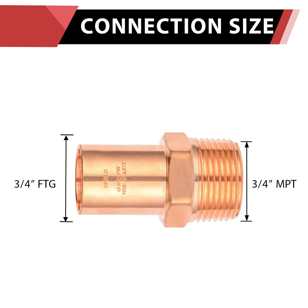 3/4" FTG Press Copper x Male Threaded Street Adapter (Lead Free)