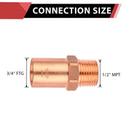 3/4" FTG Press x 1/2" Male Threaded Copper Street Adapter (Lead Free)