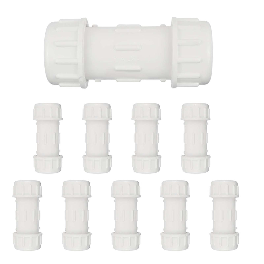 10 Pcs 1/2" PVC Compression Coupling