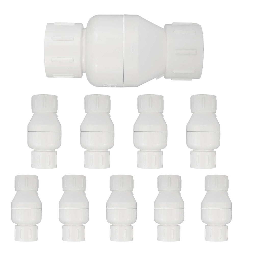 10 Pcs 3/4" PVC In-Line Check Valve