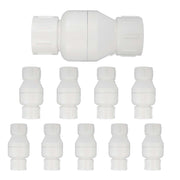 10 Pcs 1/2" PVC In-Line Check Valve