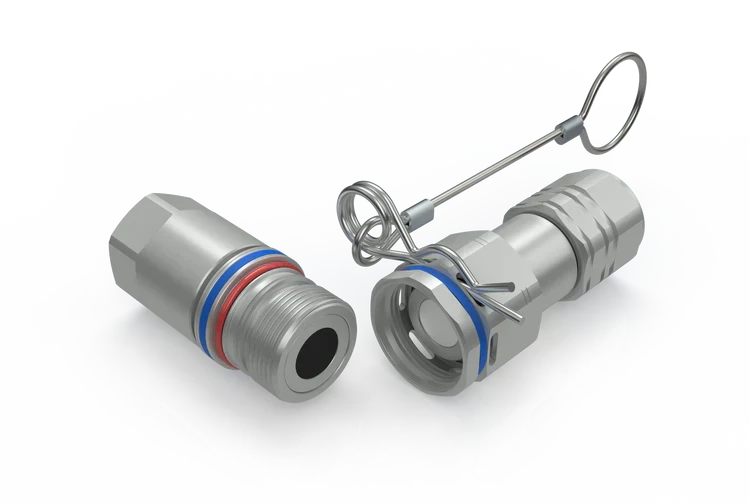 PVT4-SL-CC-22-20N-SAE | 1-3/8" Screw type flat face nipple X 1-3/8" female SAE thread; color code band system with Sleeve Lock