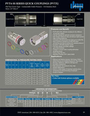 PVT4-22-20C-NPT | PVT4 series coupling, high pressure screw together, 1 3/8" Coupling body size x 1 1/4" female NPT threads.