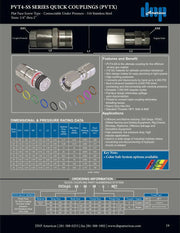 PVT4-SS-CC-16-16N-NPT | 1" Screw-Type, Flat Face, Connect under pressure Nipple with 1" Female NPT, 316 Stainless Steel