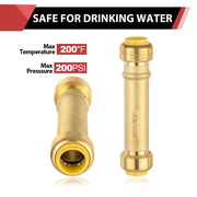 1/2" x 1/2" Push Fit Slip Couplings