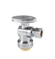 1/2" Push Connect x 1/4" OD Compr. Angle Stop Valve w/ABS Handle (Lead Free)