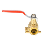 1/2" Push Fit Ball Valve With Drain Drop Ear, Red Lever (Lead Free)