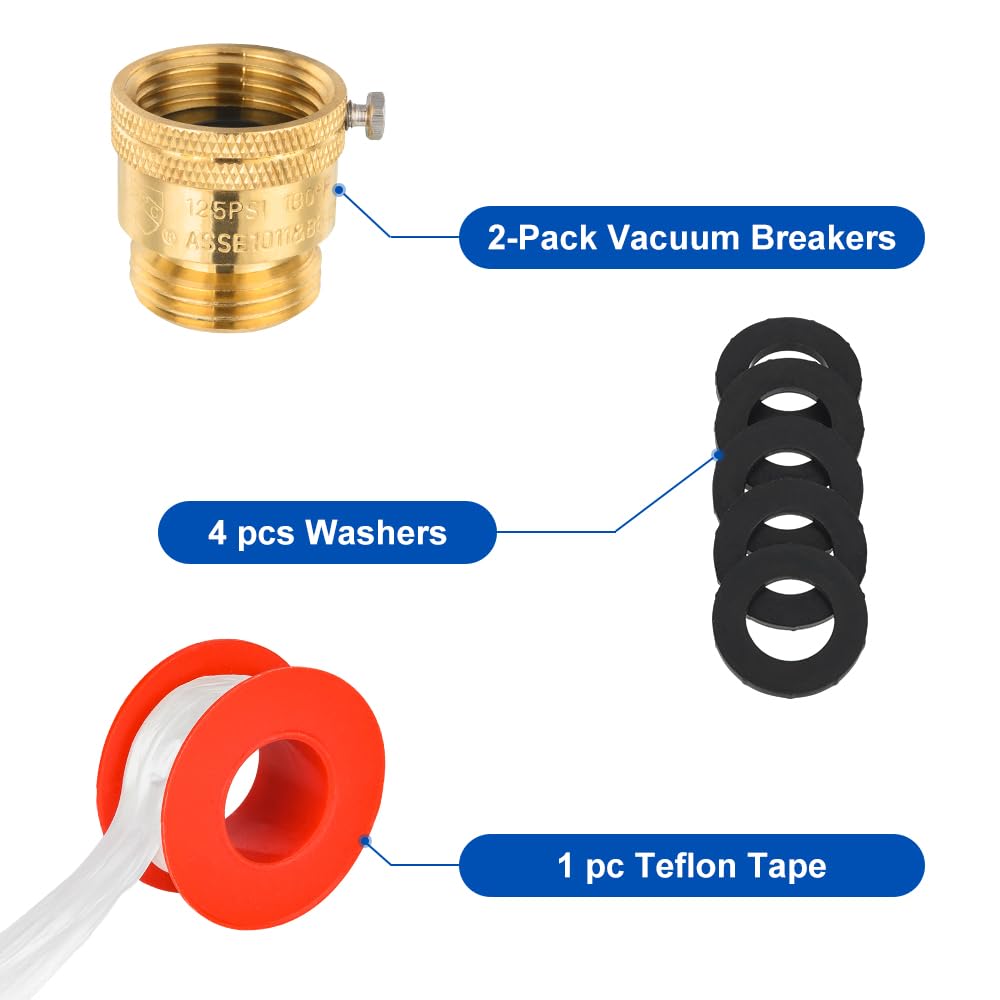 Anti Siphon Vacuum Breakers Set, 3/4" Backflow Preventer