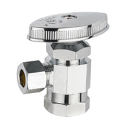 10 Pcs 1/2" FIP x 3/8" OD Compr. Angle Stop Valve, Multi Turn (Lead Free)