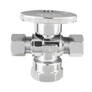 1/2" FIP x 3/8" OD Compr. x 3/8" OD Compr. Dual Angle Stop Valve, 1/4 Turn (Lead Free)