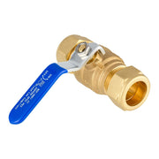 10 Pcs 3/4" Compression Ball Valve, Blue (Lead Free)